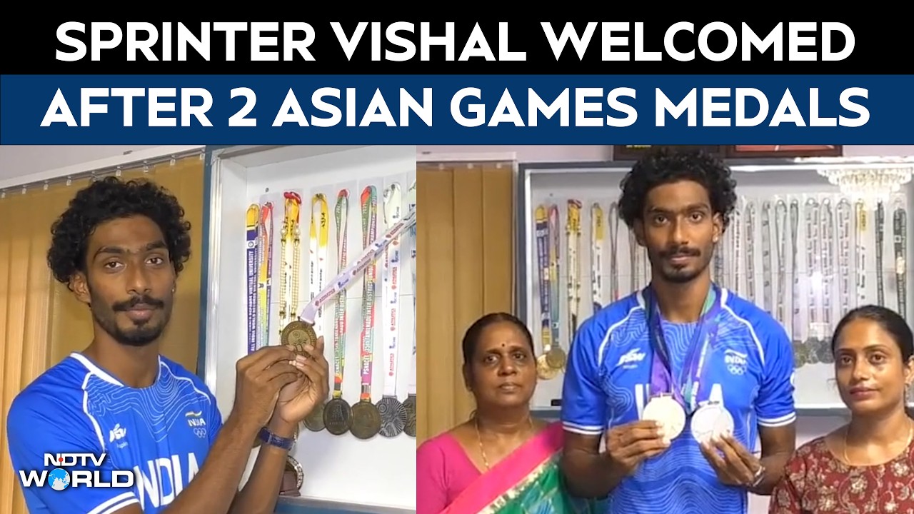 Asian Games 2026 | Sprinter Vishal TK Receives Warm Welcome After Winning Two Asian Games Medal