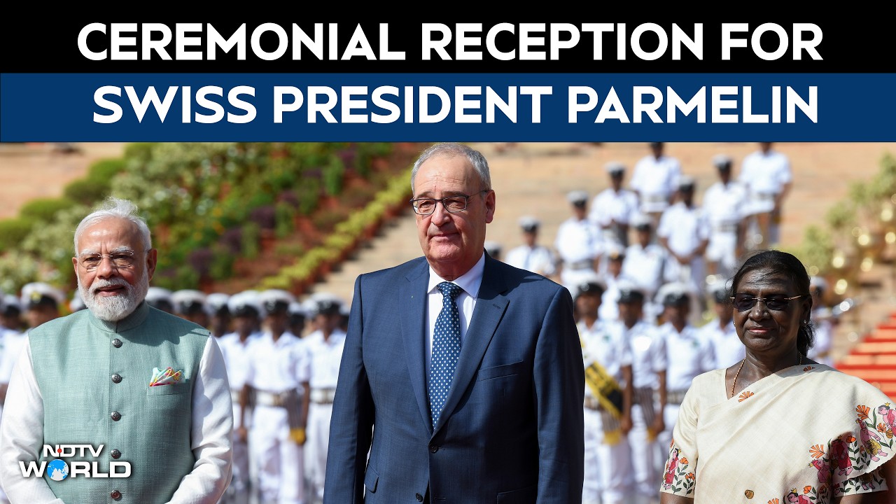India News | Swiss President Guy Parmelin Receives Ceremonial Welcome On His First India Visit