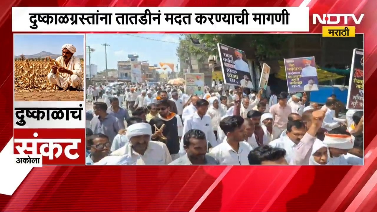Akola| तेल्हारा शहरात शेतकऱ्यांचा आसूड मोर्चा, दुष्काळग्रस्तांना तातडीनं मदत करण्याची मागणी