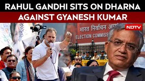 Rahul Gandhi Leads INDIA Bloc Protest Against Gyanesh Kumar, Sits On Dharna