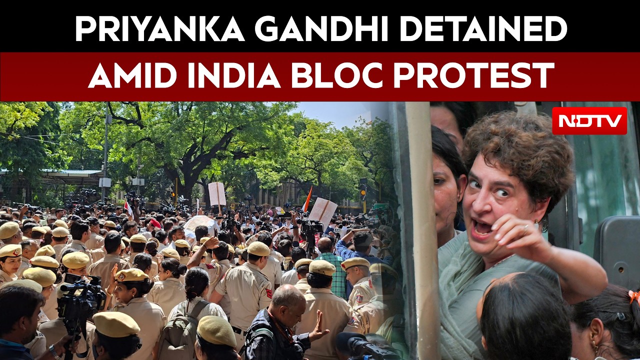 INDIA Bloc Protest: Priyanka Gandhi Detained Demanding Resignation Of Gyanesh Kumar