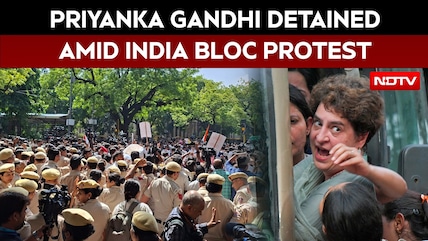 INDIA Bloc Protest: Priyanka Gandhi Detained Demanding Resignation Of Gyanesh Kumar