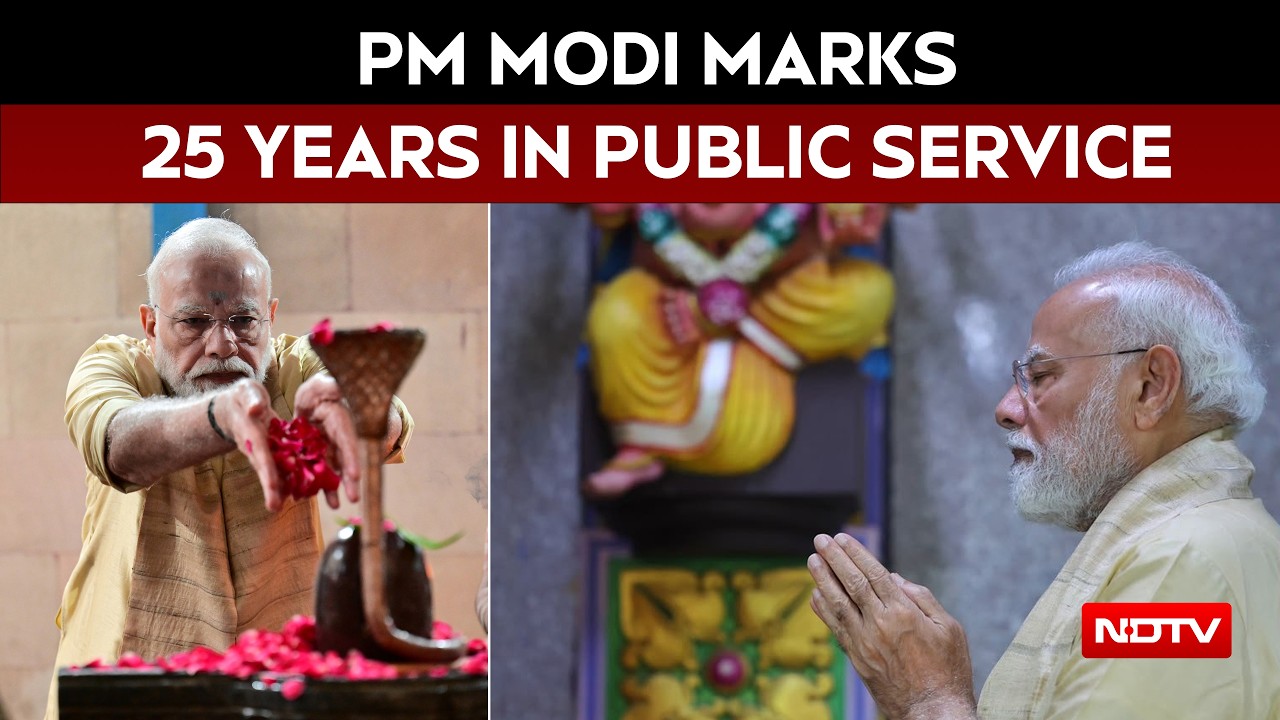 PM Modi Marks 25 Years In Public Service, Visits Delhi's Shri Vinayak Temple