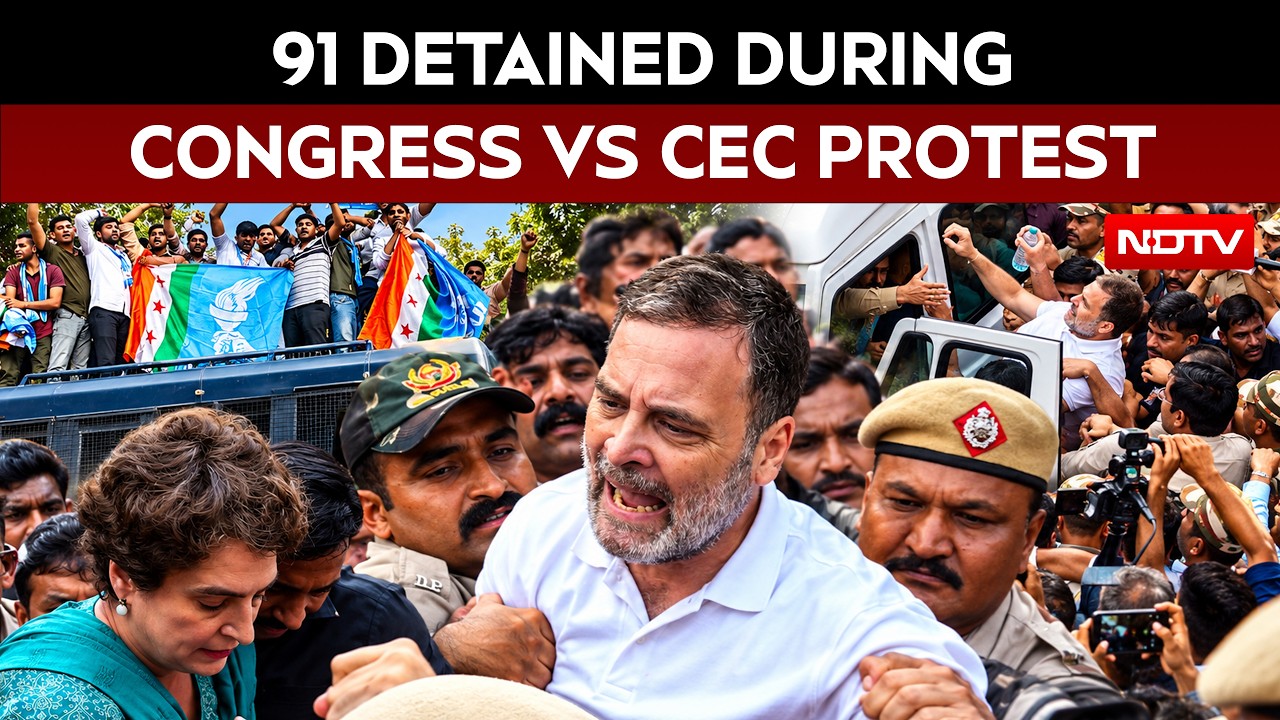 Day 2 Of CEC Gyanesh Kumar Row: 91 Detained As Congress Escalates Protest