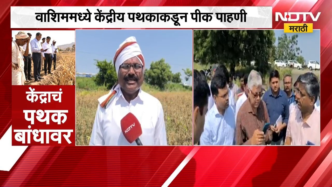 Washim मध्ये केंद्रीय पथकाकडून पीक पाहणी, केंद्र सरकारला सत्य अहवाल देण्याचे आश्वासन | NDTV Marathi