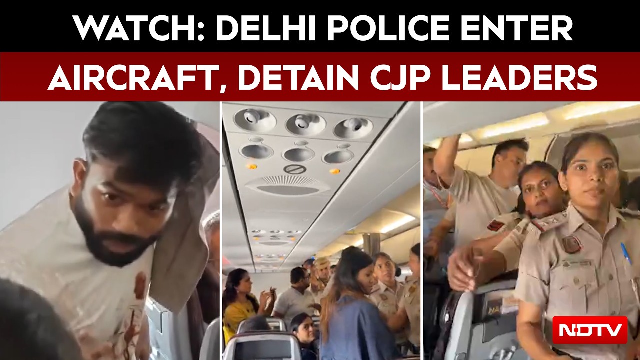WATCH: CJP Leaders Detained Inside Flight Moments After Landing In Delhi | Jantar Mantar 2.0