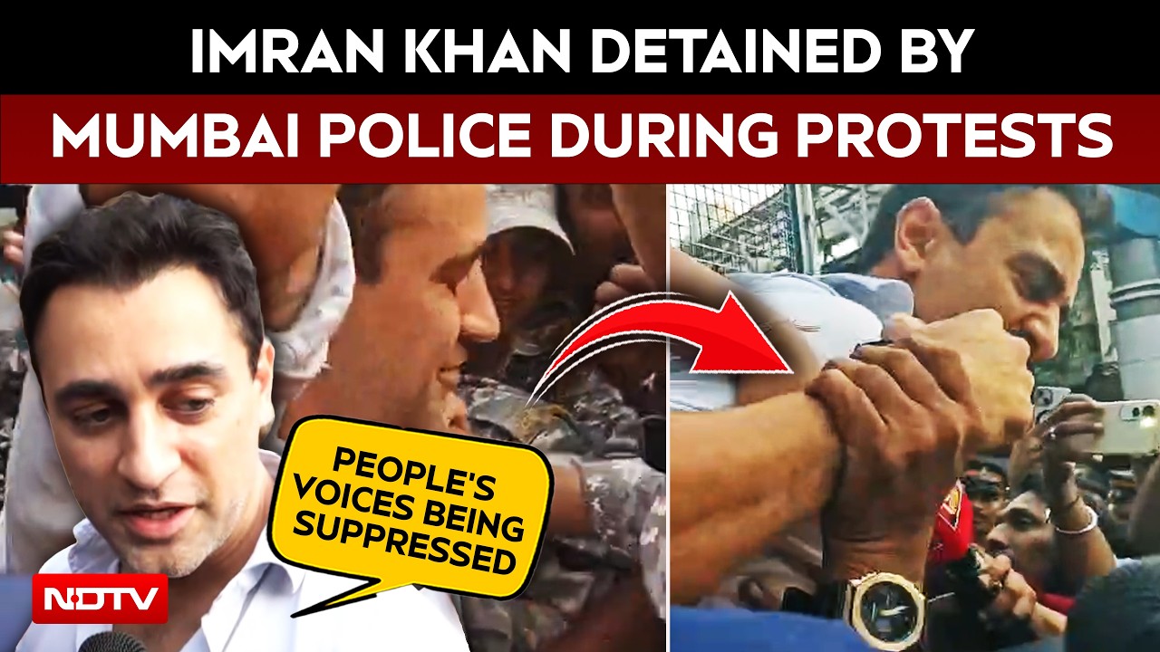 Imran Khan Detained | Imran Khan Detained By Mumbai Police During Protest