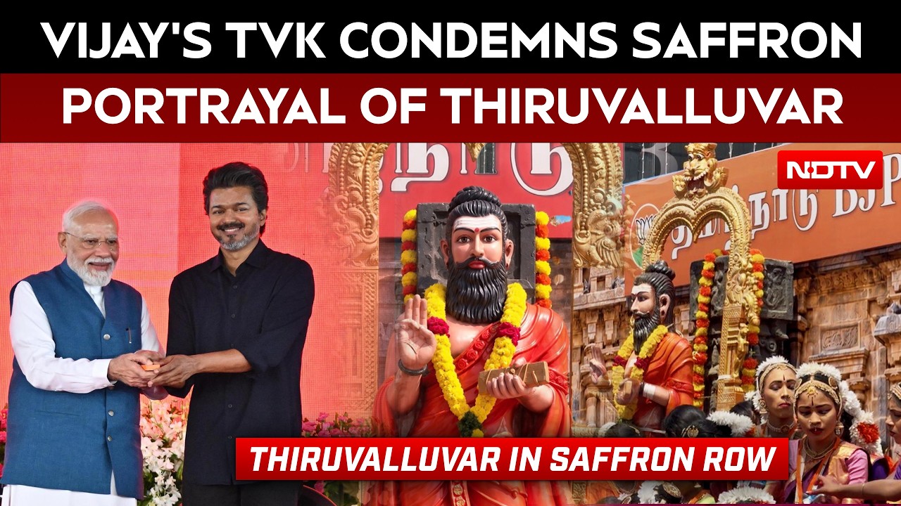 Vijay's TVK Condemns Saffron Portrayal Of Thiruvalluvar, BJP Defends Imagery Amid Tamil Nadu Row