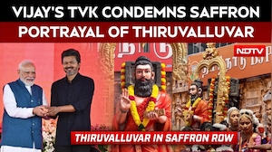 Vijay's TVK Condemns Saffron Portrayal Of Thiruvalluvar, BJP Defends Imagery Amid Tamil Nadu Row