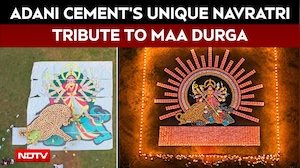 Adani Cement Creates Giant Aerial Formation Of Maa Durga Using 15,000 Cement Bags