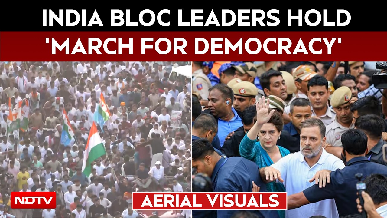 Congress Protest | INDIA Bloc Leaders Hold 'March For Democracy' In Delhi | Top Visuals