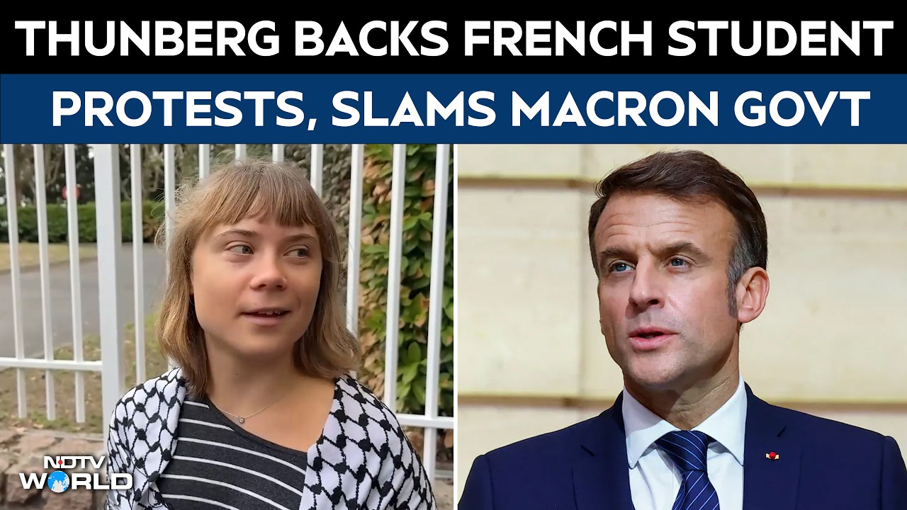 Greta Thunberg Joins French Student Protest, Targets Emmanuel Macron's Government | France Protest
