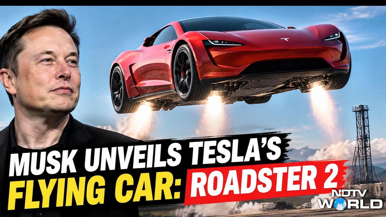 Video: Tesla Roadster | Musk Unveils New Flying Car | Roadster 2 Drives Upside Down In Jaw-Dropping Demo