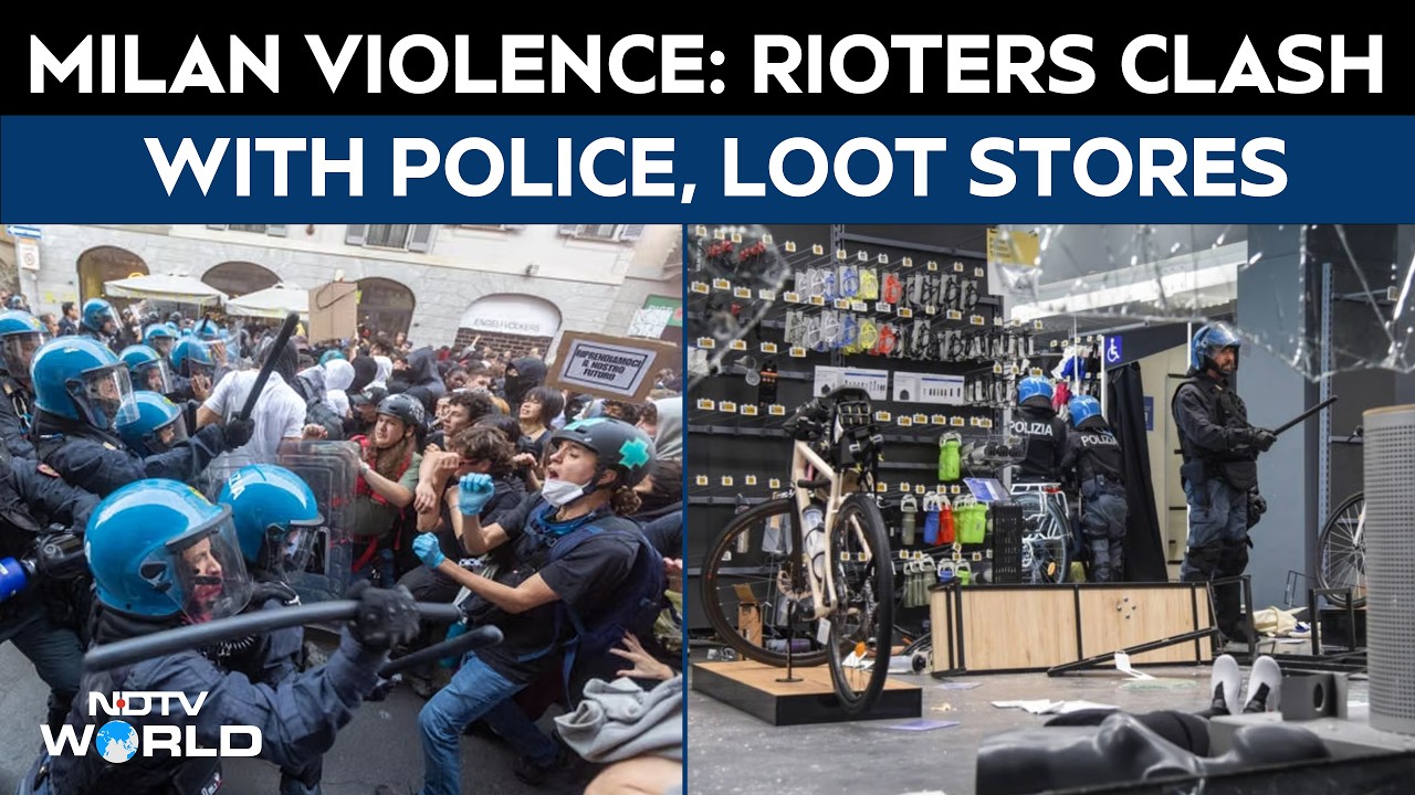Italy Protests | Milan Erupts, Rioters Clash With Police, Loot Stores Amid Cost-Of-Living Protests