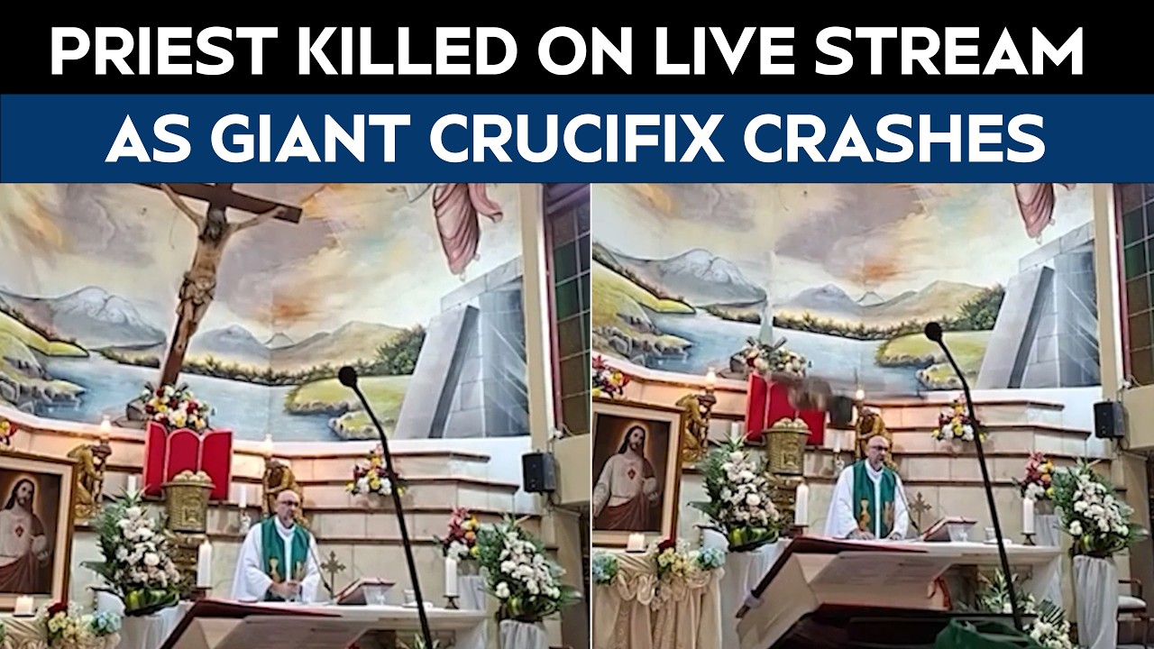 HORROR AT THE ALTAR: Priest Killed On Live Stream As Giant Crucifix Crashes During Mass