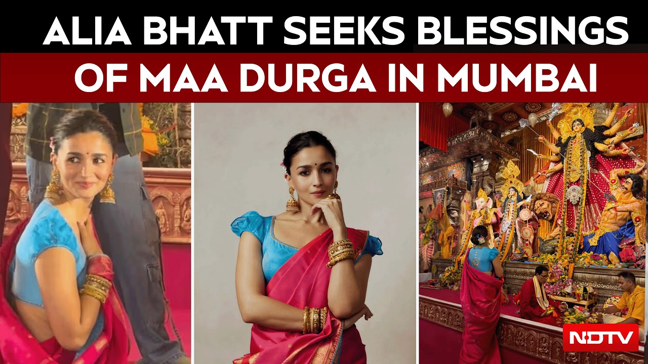 Alia Bhatt Seeks Maa Durga's Blessings At Ayan Mukerji's Family Pandal, Channels Her Inner Rani