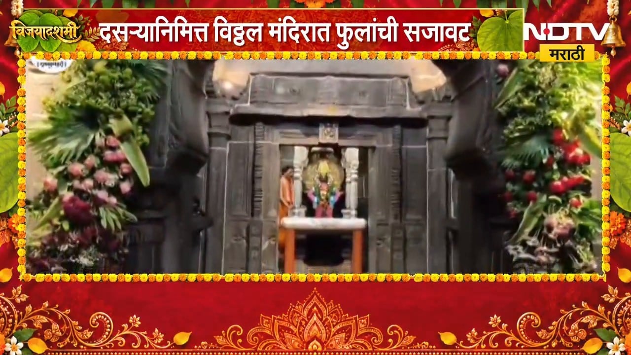 Pandharpur Vitthal Temple | दसऱ्यानिमित्त विठ्ठल मंदिराला फुलांची आकर्षक सजावट | NDTV Marathi