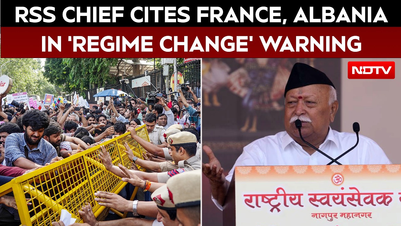 Mohan Bhagwat Speech | With France, Albania Examples, RSS Chief Warns ...