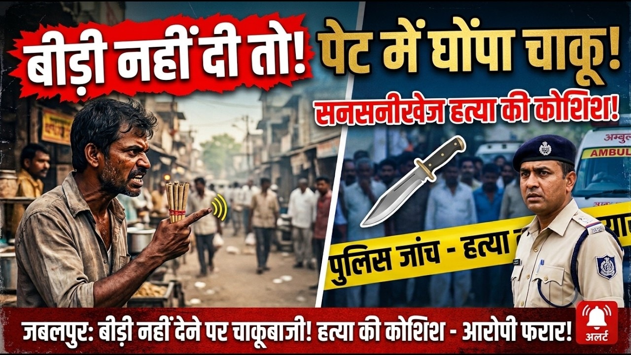 MP News: Jabalpur में बीड़ी मांगी, मना किया तो मार दिया चाकू! आरोपी फरार । Breaking News