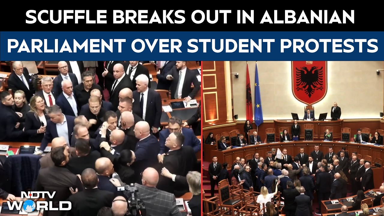 Scuffle Breaks Out In Albanian Parliament Over Student Protests