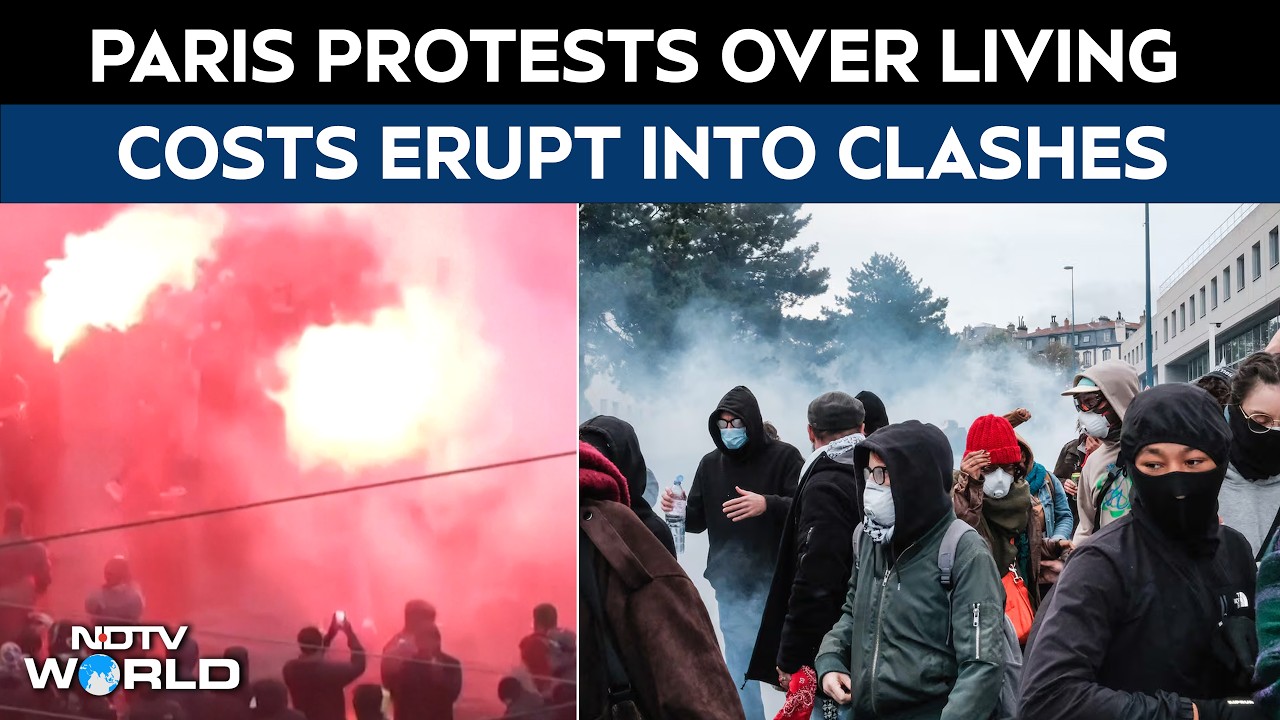 Paris Protests | Paris March Over Living Costs Turns Violent, Clashes With Riot Police