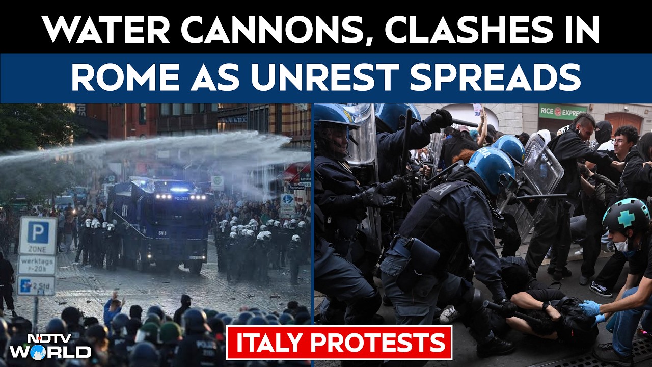 Italy Protests Turn Violent: Water Cannons, Clashes In Rome As Unrest Spreads