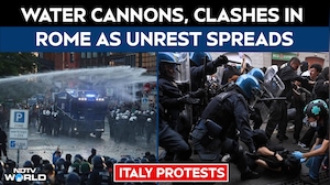 Italy Protests Turn Violent: Water Cannons, Clashes In Rome As Unrest Spreads