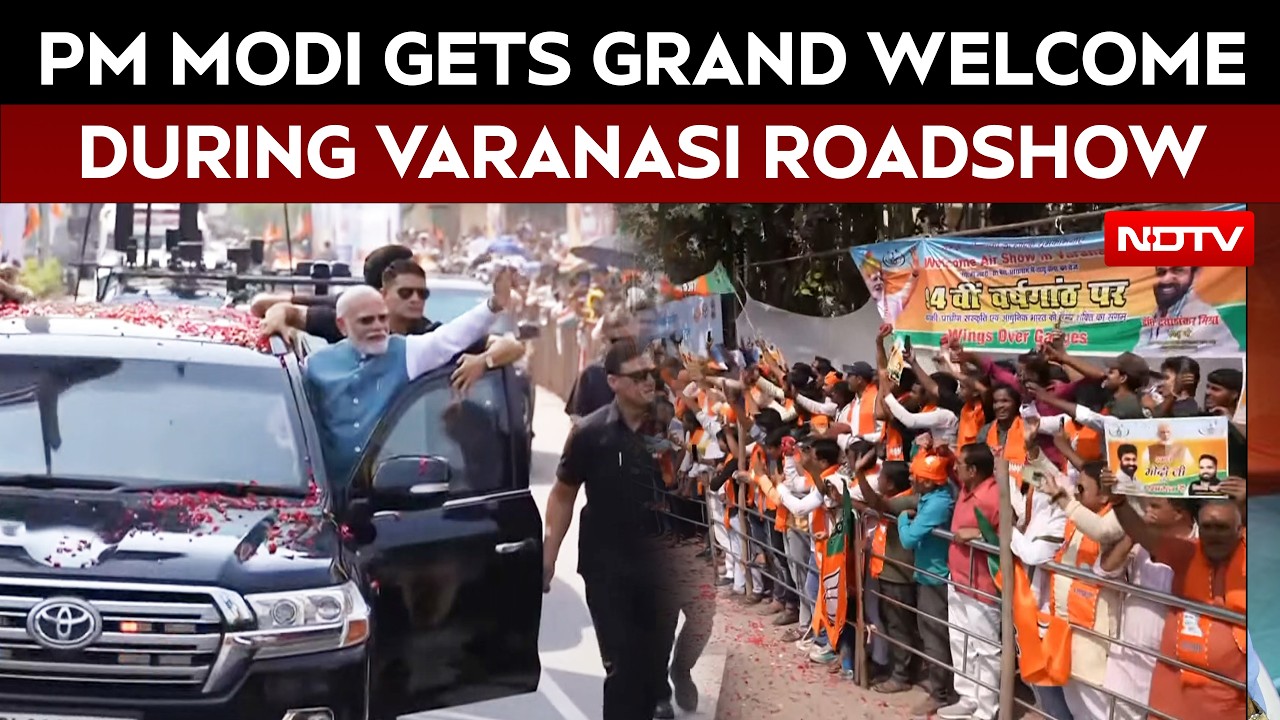 PM Modi Gets Grand Welcome In Parliamentary Constituency Varanasi During Massive Roadshow