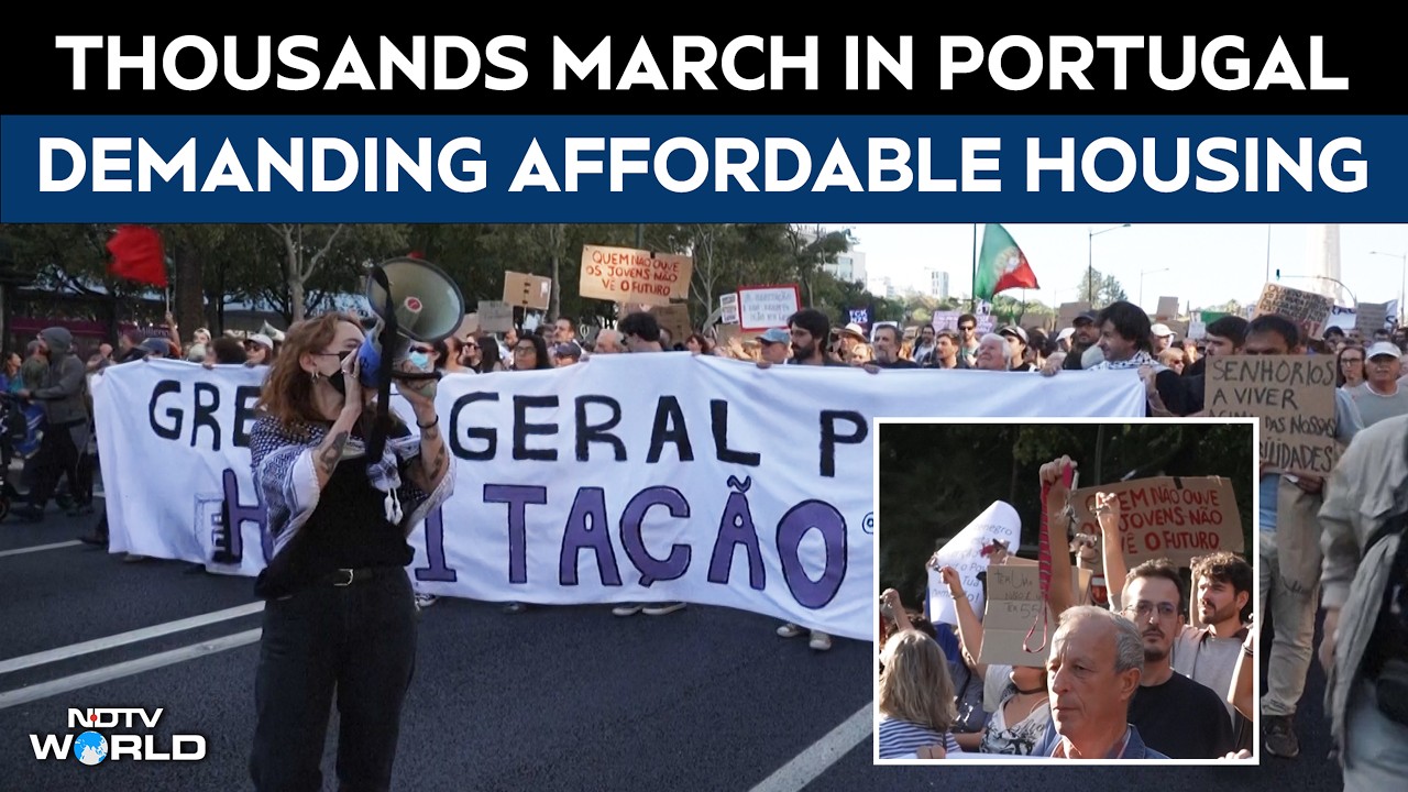 Portugal Protest | Thousands March In Portugal Demanding Affordable Housing For All