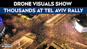 Israel Election: Drone Visuals Show Thousands At Tel Aviv Rally