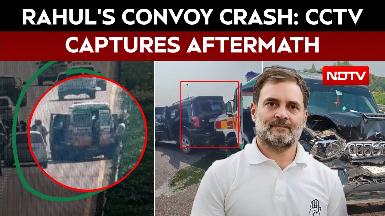 Rahul Gandhi Safe As Five Cars In His Convoy Crash With Ambulance In Uttar Pradesh