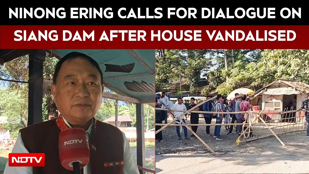Ninong Ering Calls For Dialogue On Siang Dam After House Vandalised