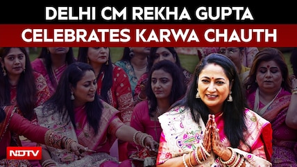 Delhi Chief Minister Rekha Gupta Celebrates Karwa Chauth At Her Residence
