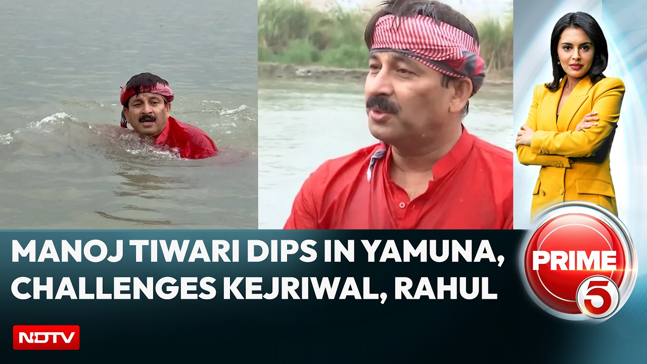 Manoj Tiwari Takes A Dip In Yamuna, Challenges Kejriwal And Rahul Gandhi To Do The Same