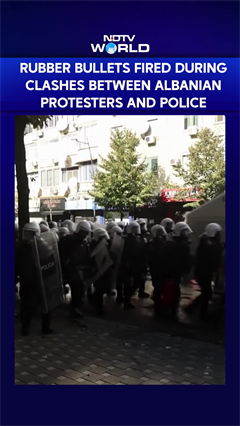 Rubber Bullets Fired During Clashes Between Albanian Protesters And Police