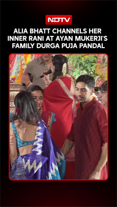 Alia Bhatt Channels Her Inner Rani At Ayan Mukerji's Family Durga Puja Pandal