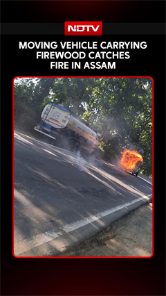 Moving Vehicle Carrying Firewood Catches Fire In Assam