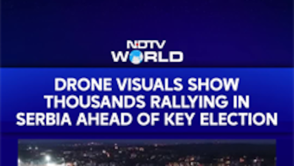 Drone Visuals Show Thousands Rallying In Serbia Ahead Of Key Election