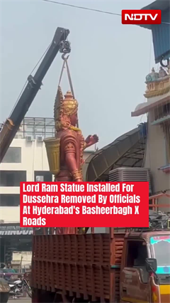 Hyderabad Officials Remove Lord Ram Statue Installed For Dussehra