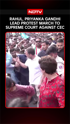 Rahul, Priyanka Gandhi March Shoulder-To-Shoulder At INDIA Bloc Protest