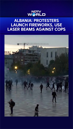Albania Protests | Protesters Use Firebombs, Fireworks, Lasers Against Police
