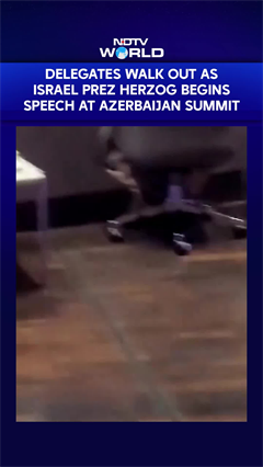 Delegates Walk Out As Israel President Isaac Herzog Begins Speech At Azerbaijan Summit