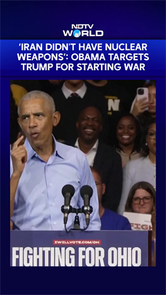 Video: US Iran War | Obama Targets Trump Over Iran War, Says 'Iran Did Not Have Nuclear Weapons'