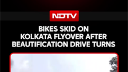 Bikes Skid As Painted Kolkata Flyover After Beautification Drive Turns It Slippery