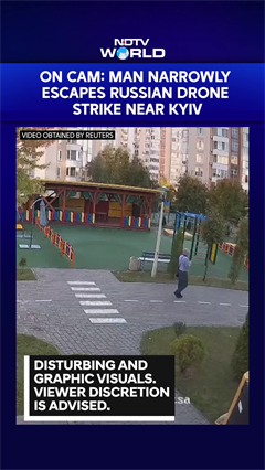 Dramatic CCTV Shows Man Narrowly Escaping Russian Drone Strike Near Kyiv | Russia-Ukraine War
