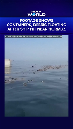 Containers Seen Floating In Sea After Ship Reportedly Hit By Projectile Sunk Near Hormuz