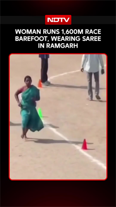Woman Runs 1,600m Race Barefoot, Wearing Saree In Ramgarh