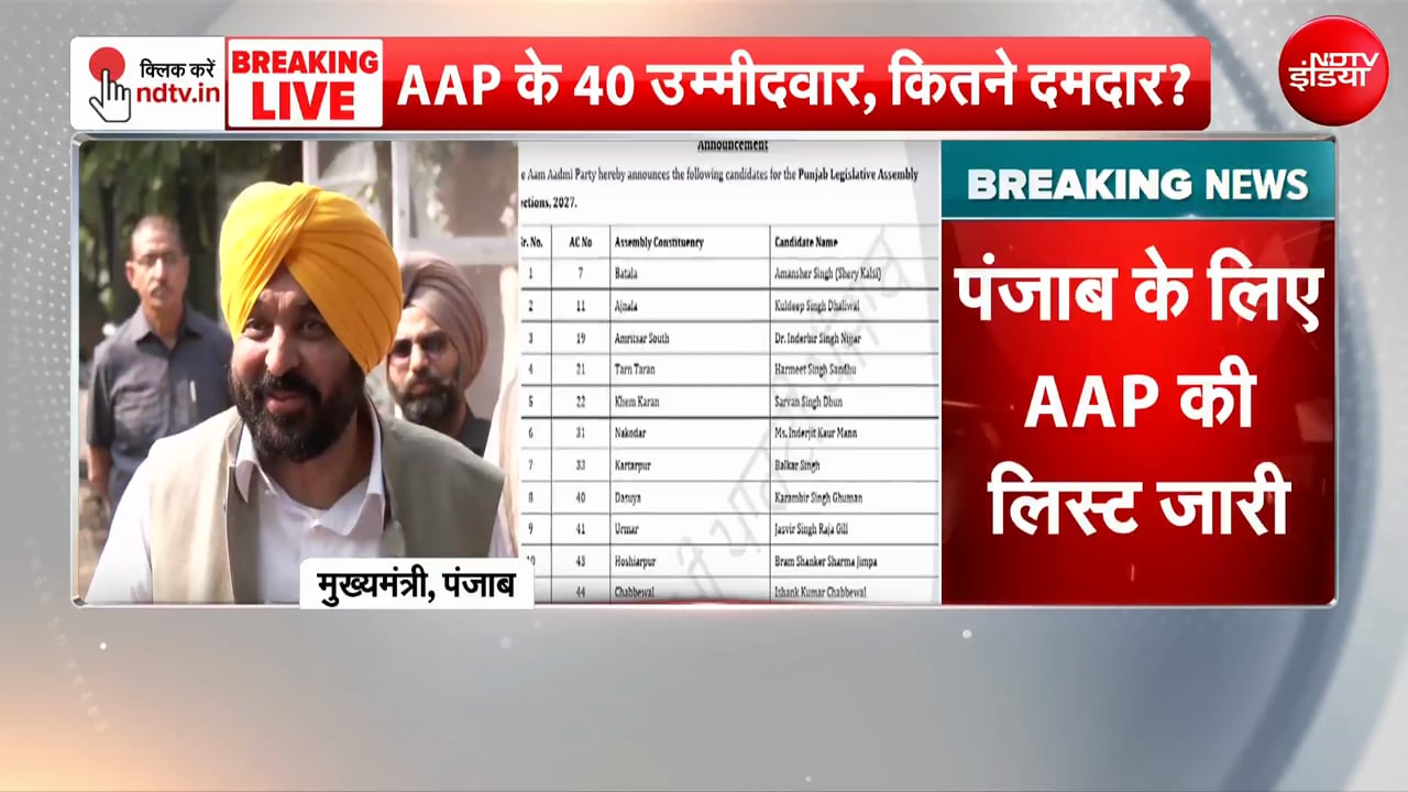 AAP ने जारी की पंजाब में 40 उम्मीदवारों की लिस्ट, भगवंत मान धुरी सीट से लड़ेंगे