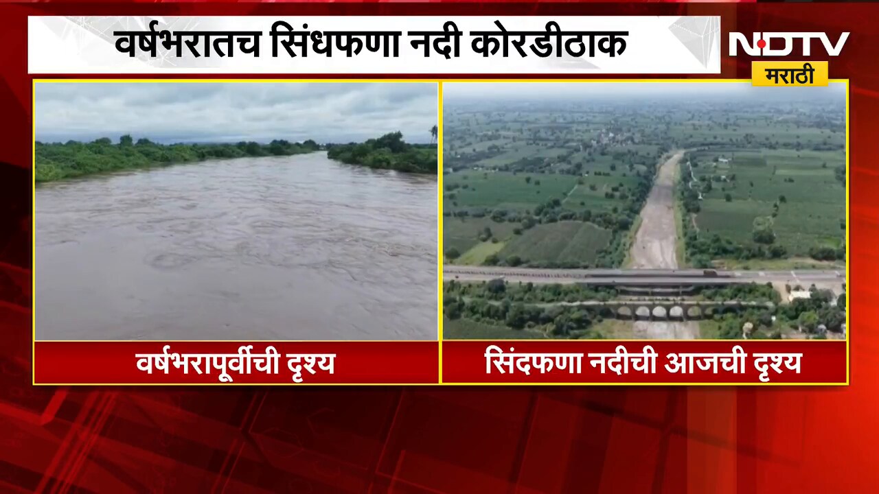 Beed | बापरे काय ही परिस्थिती! वर्षभरातच सिंधफणा नदी कोरडीठाक, नदीपात्रात पाण्याचा एकही थेंब   नाही