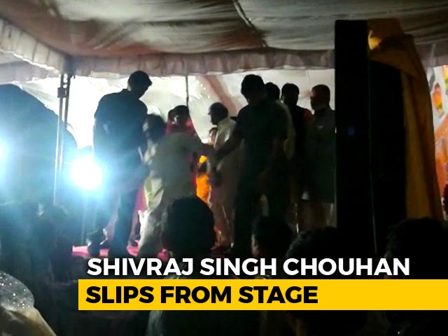 Shivraj Singh Chouhan Slips, Falls On Stairs Of Dais; Escapes Unhurt